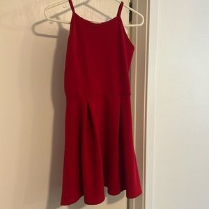 red halter top dress